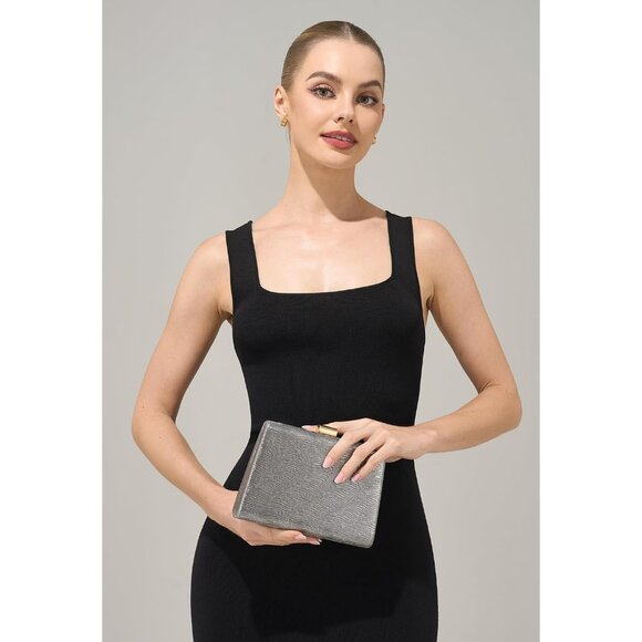 ⚡ Women's Detachable Chain Sparkly Evening Formal Parties Gray Clutch Bag - Picture 2 of 9